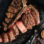 Jerky Encrusted T-Bone Steak Recipe, steak dinner, t-bone steak, jerky
