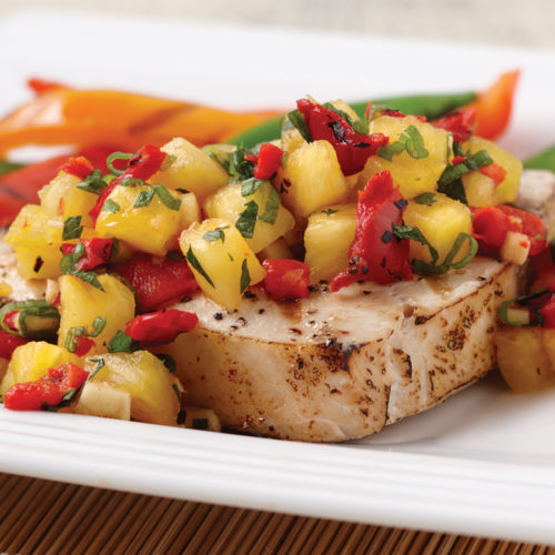 Grilled Swordfish with Pineapple Ginger Salsa