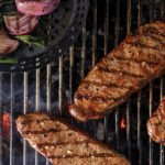 New york strip steak on grill