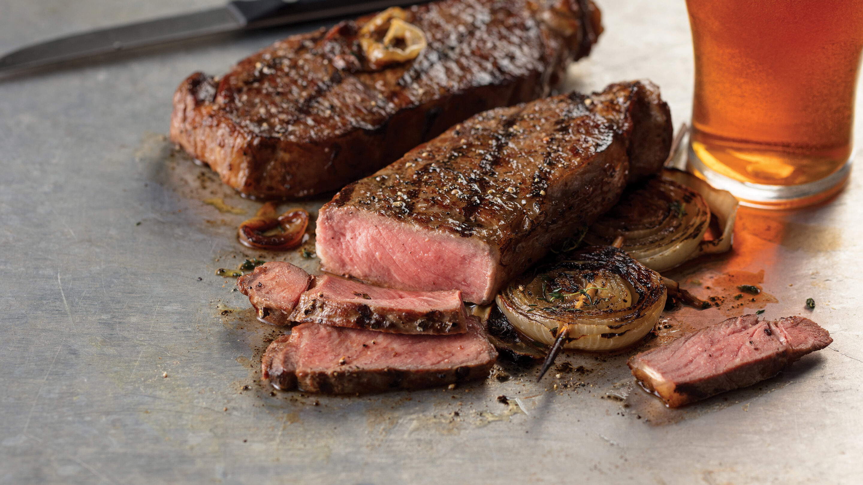 Omaha Steaks, top sirloin with Omaha steak seasoning. Before, during and  after. Plus the veggie that makes your pee smell. 😋 : r/grilling