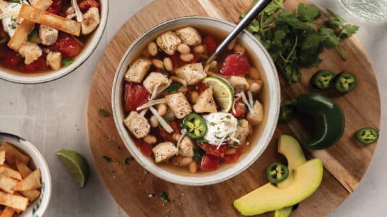 Chicken and White Bean Chili in bowl