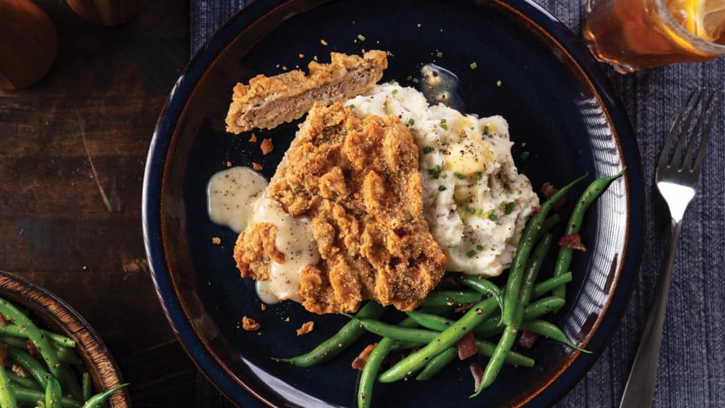 chicken fried steak on plate
