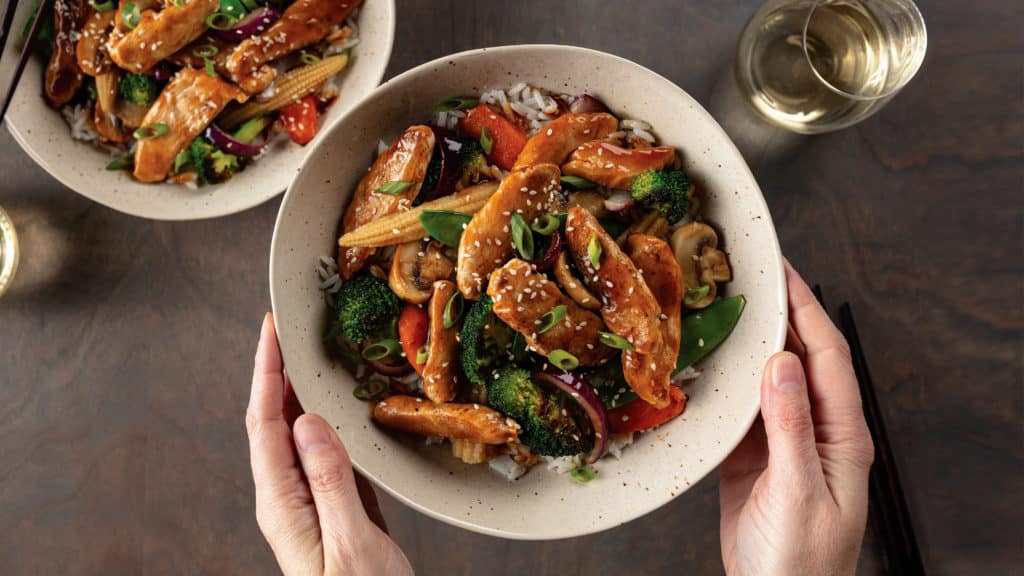 Teriyaki Chicken Stir Fry in bowl