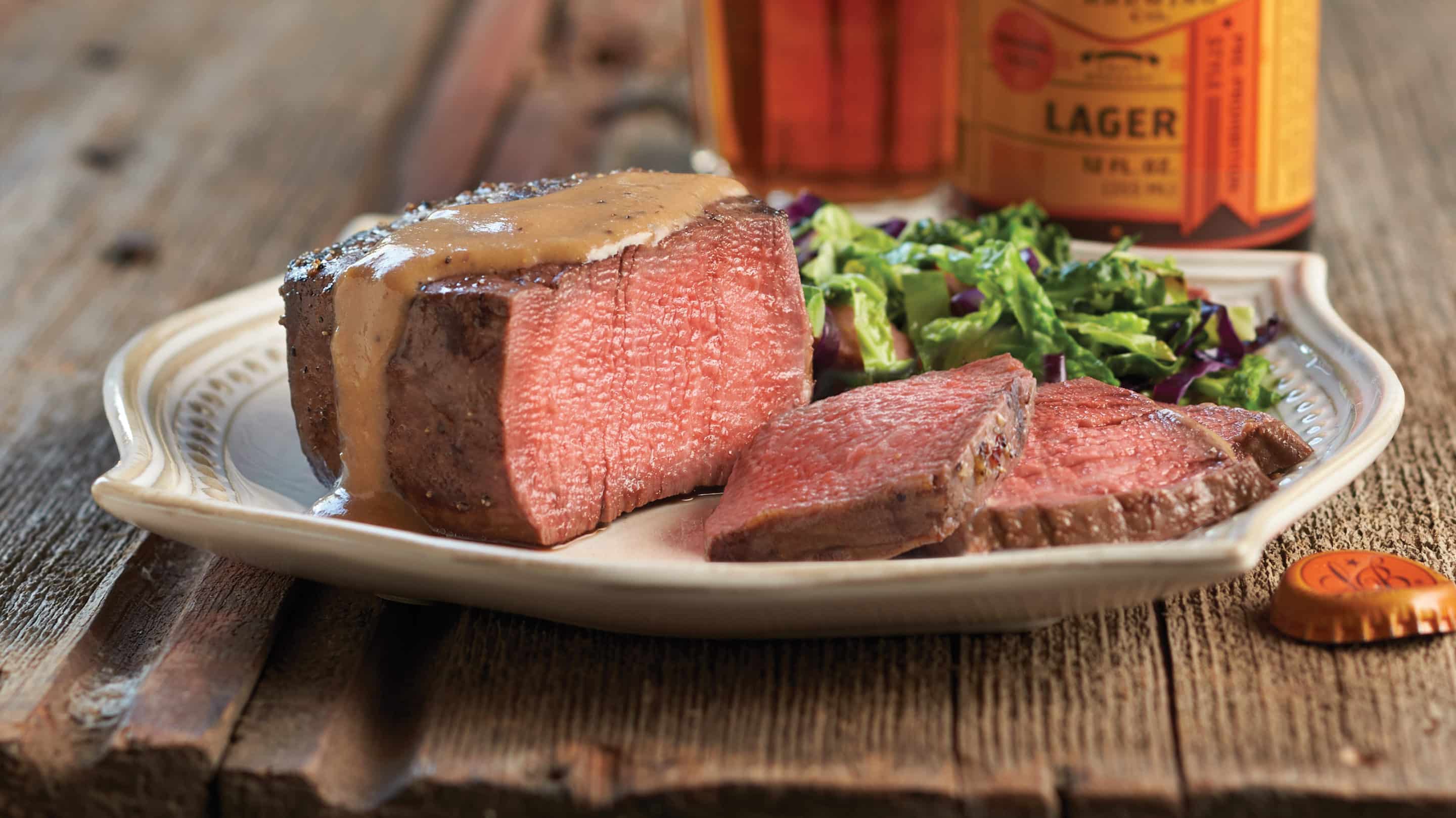 Omaha Steaks Filet Mignons with Lucky Bucket Oktoberfest Steak Sauce