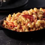 lobster mac and cheese in pan