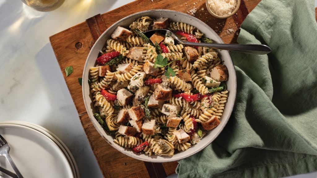 Italian Chicken Pasta Salad in bowl