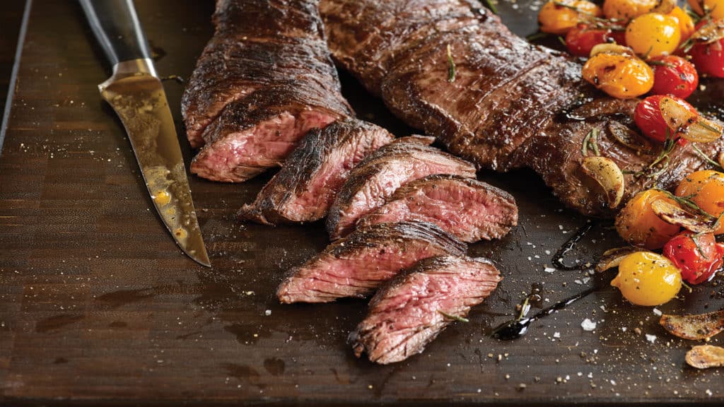 Tandoori Spiced Skirt Steak on cutting board