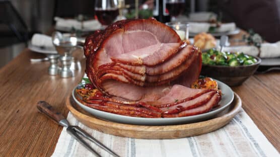 Rum and Coke® Holiday Ham on serving tray
