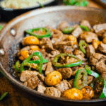 spicy cajun butter steak bites in a pan