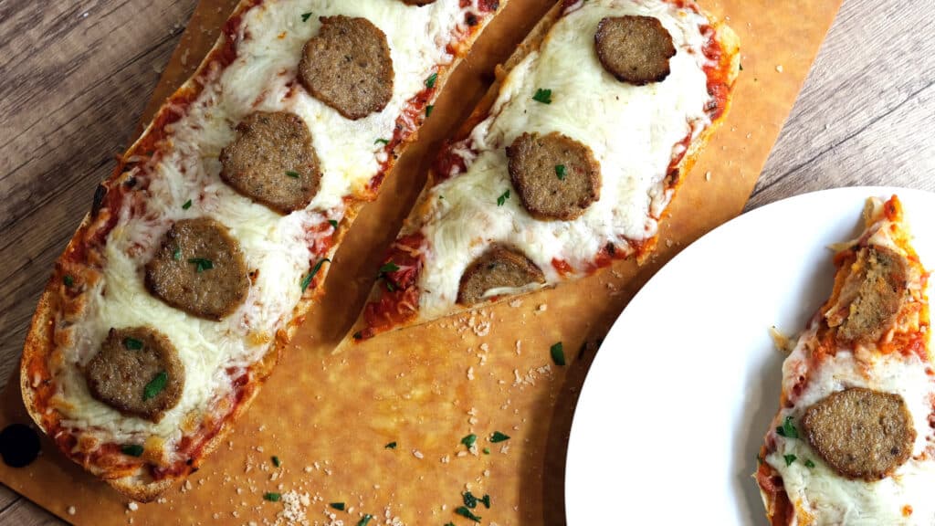 french bread meatball pizza