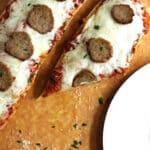 french bread meatball pizza